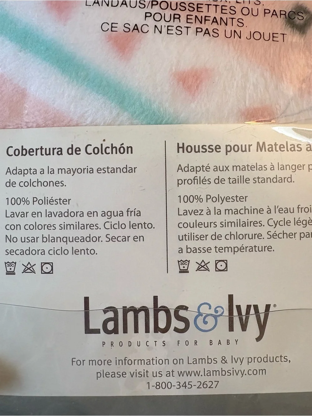 Lambs & Ivy Changing Pad Cover Pink and Mint Green Chevron NEW